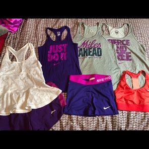 Women’s Nike Bundle Dri Fit Tops and Shorts